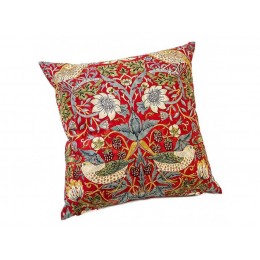 William Morris Square Cushions Strawberry Thief Crimson - Prices start for 2